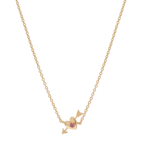 Arrowed Heart Necklace 14K