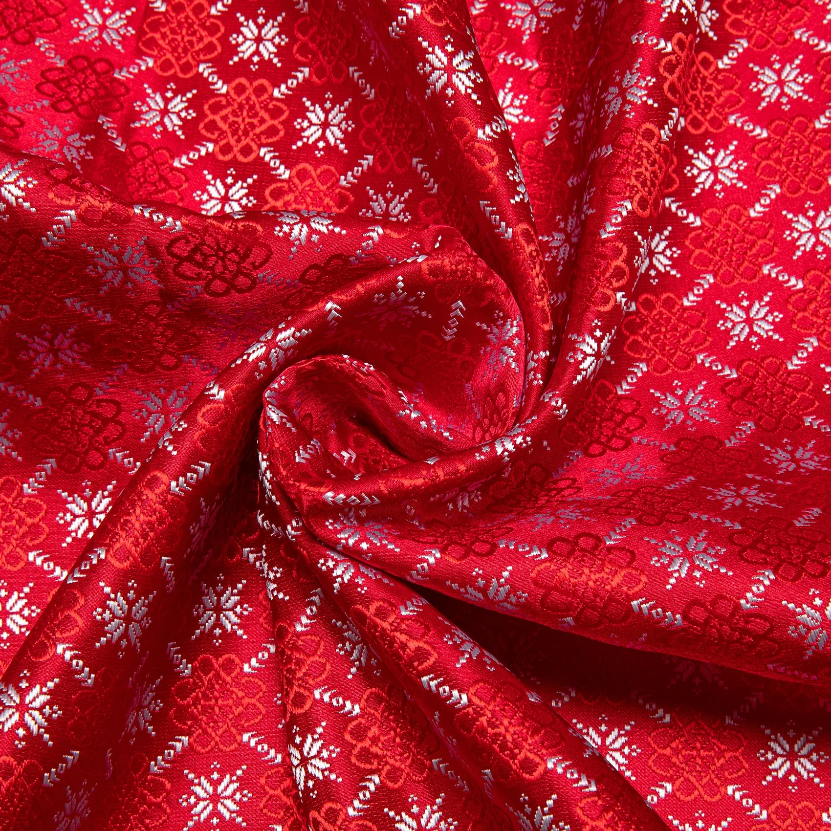 Barry Wang Silk scarf Christmas Red White Xmas Pattern Scarf