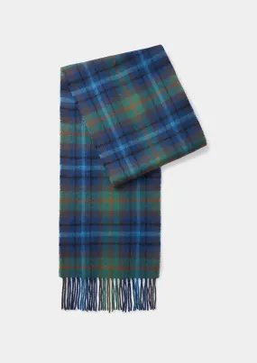 Blue & Green Tartan Lambswool Scarf