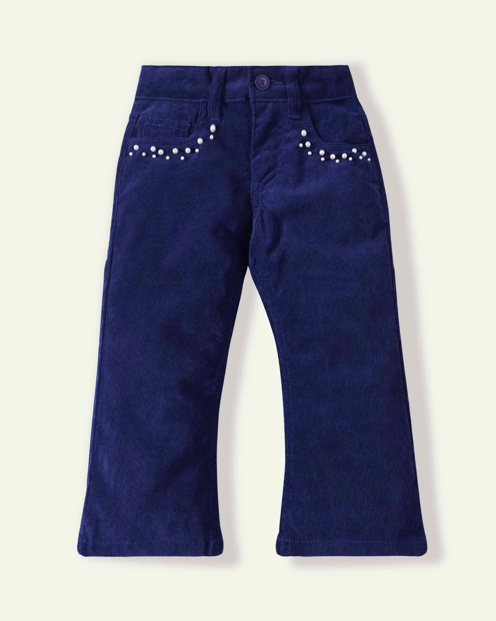Blue Corduroy Flared Pants