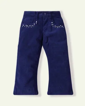 Blue Corduroy Flared Pants