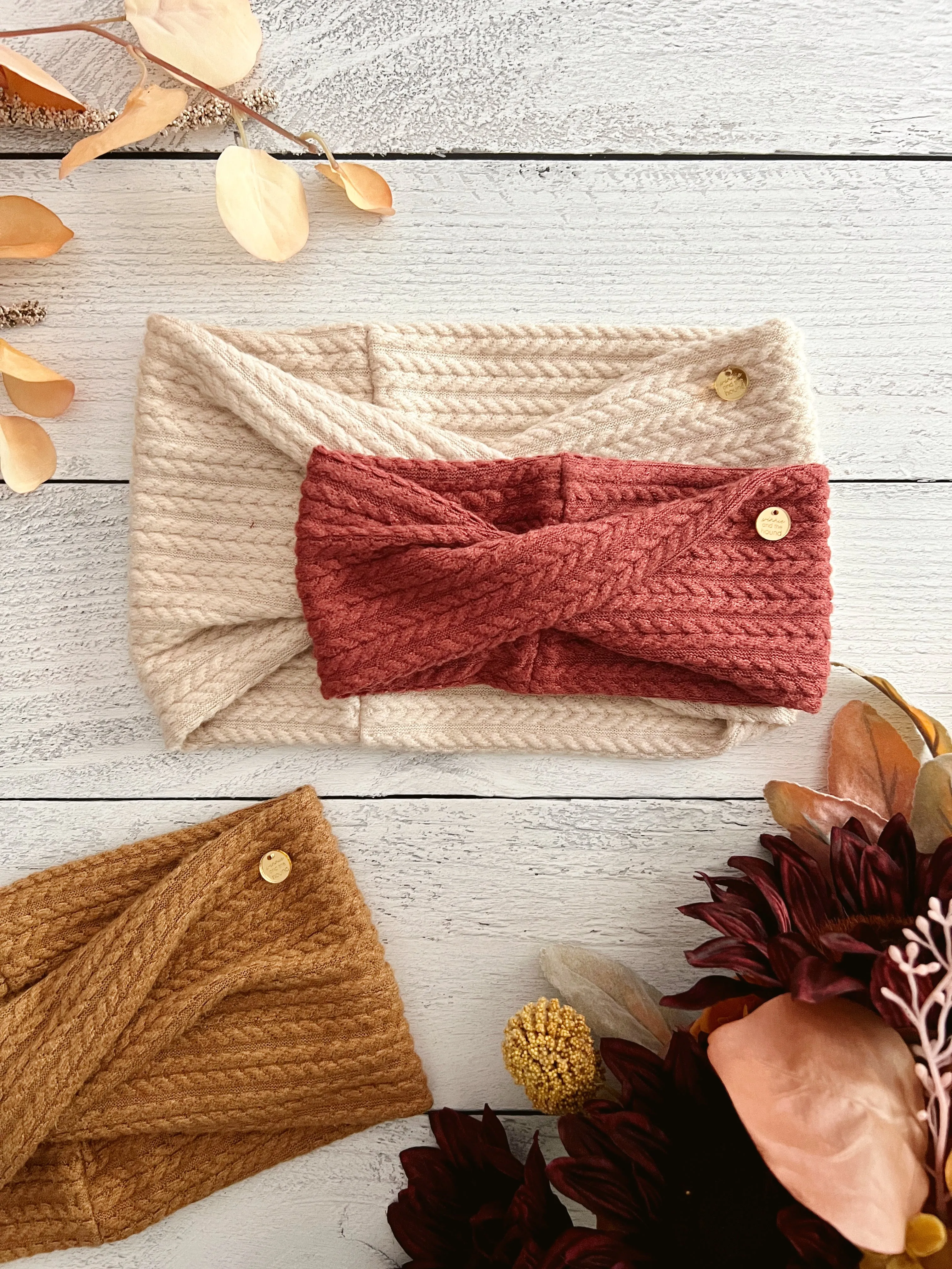 Camel Sweater Knit Infinity Dog Scarf