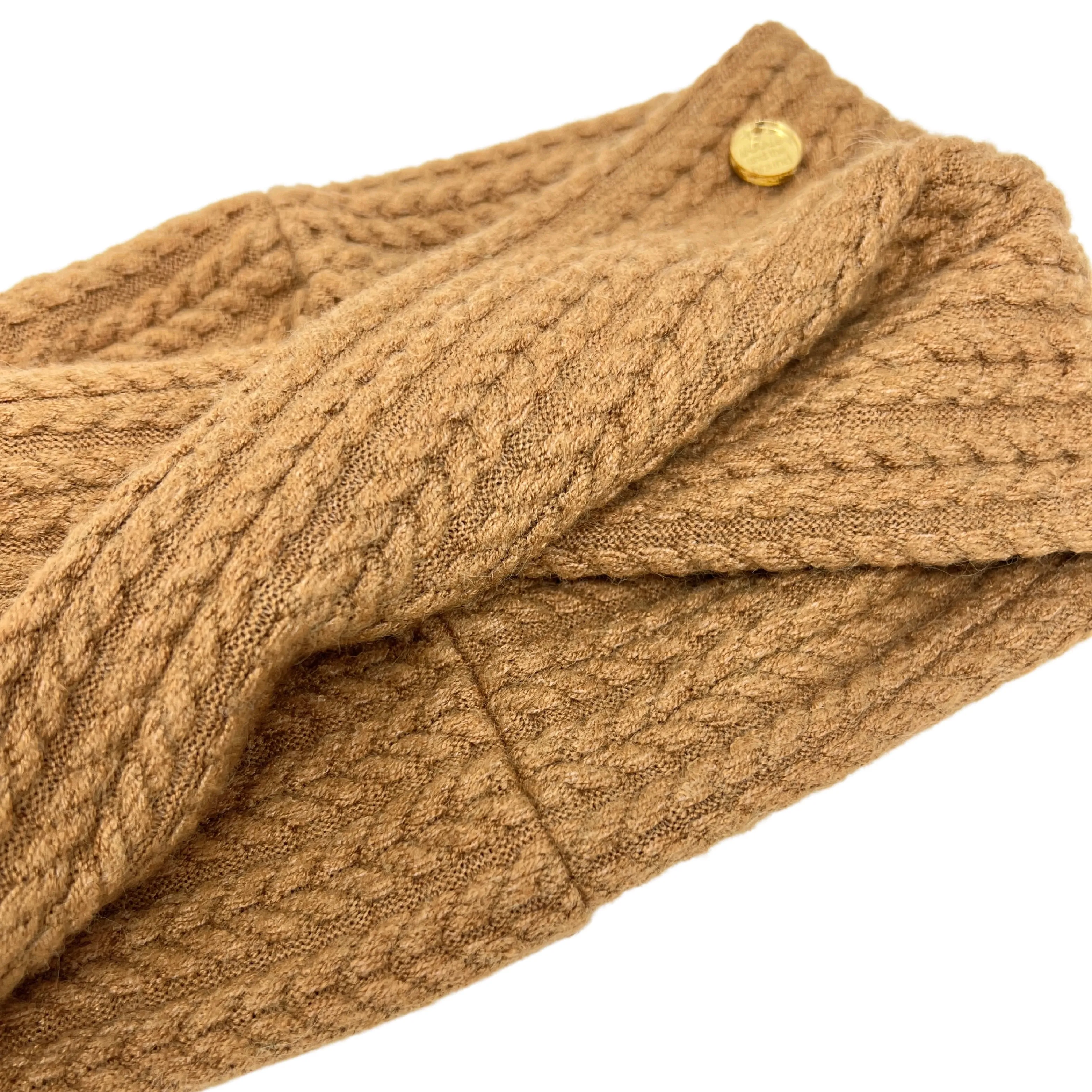 Camel Sweater Knit Infinity Dog Scarf