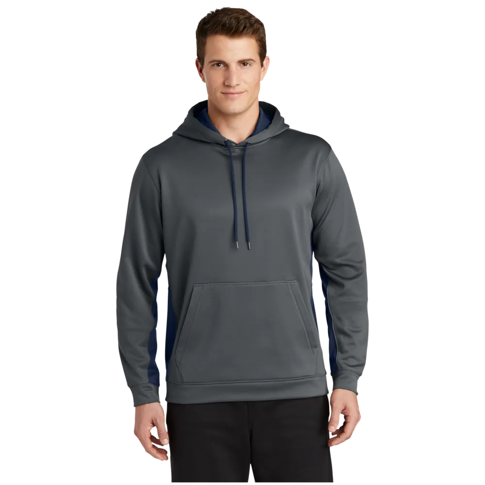 Custom Dri Fit Fleece Colorblock Hooded Pullover