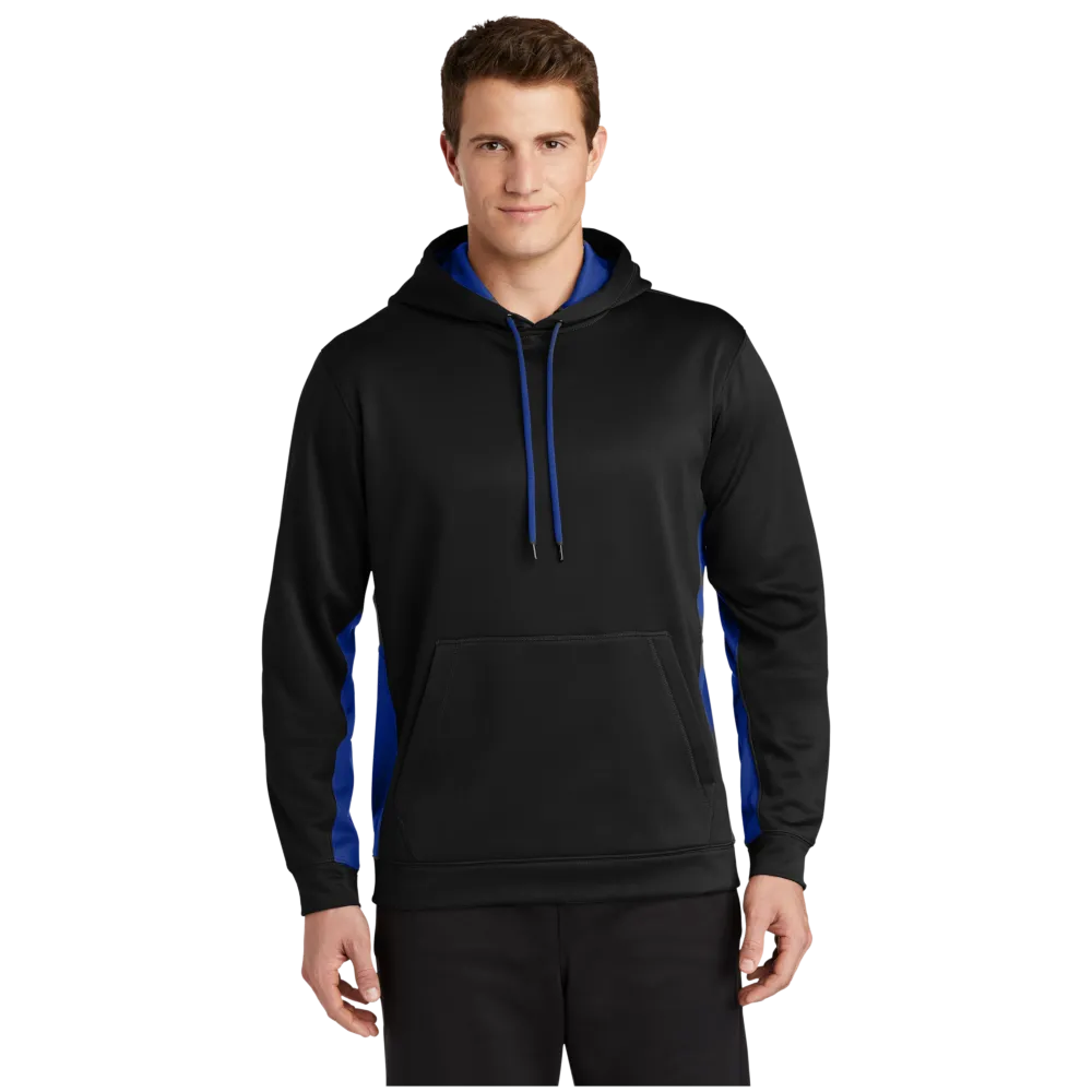 Custom Dri Fit Fleece Colorblock Hooded Pullover