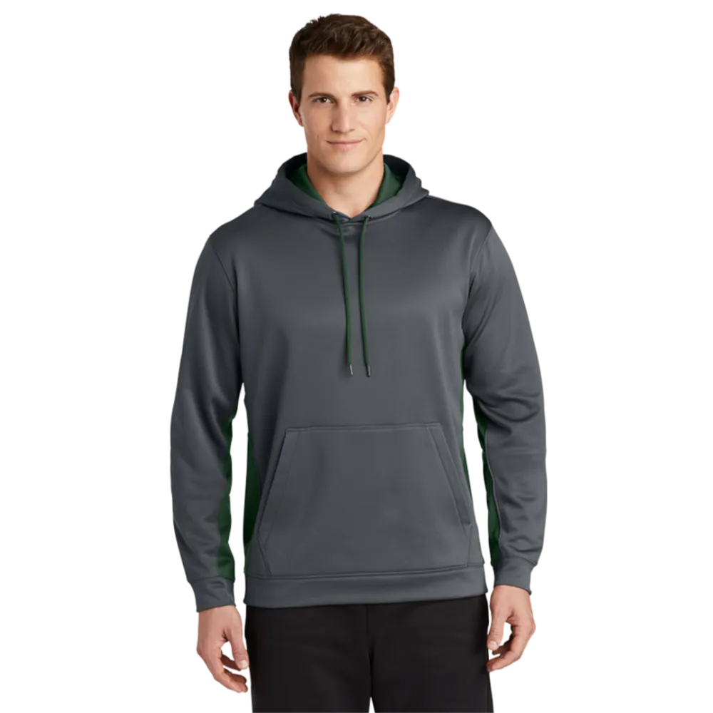 Custom Dri Fit Fleece Colorblock Hooded Pullover