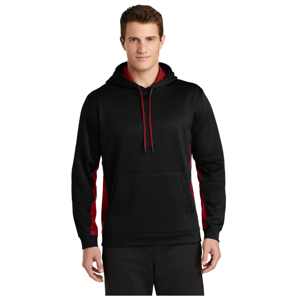 Custom Dri Fit Fleece Colorblock Hooded Pullover