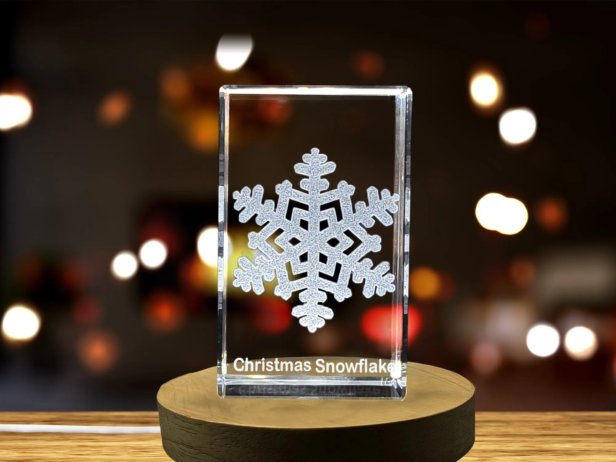 Delicate Christmas Snowflake | 3D Engraved Crystal Decoration