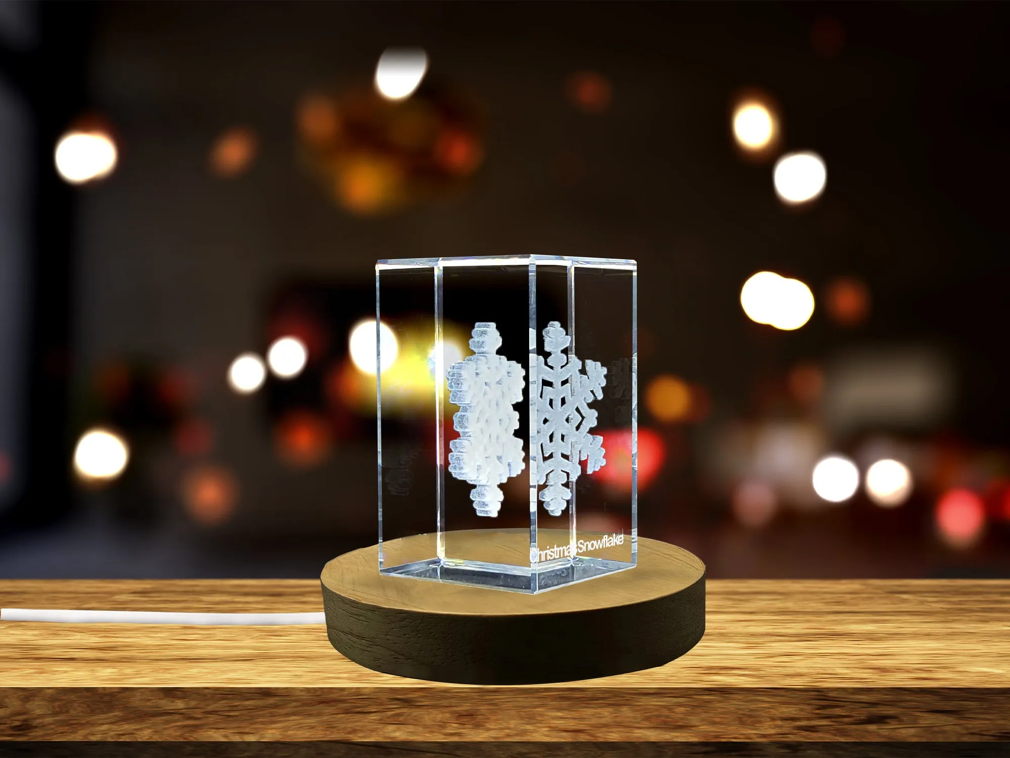 Delicate Christmas Snowflake | 3D Engraved Crystal Decoration