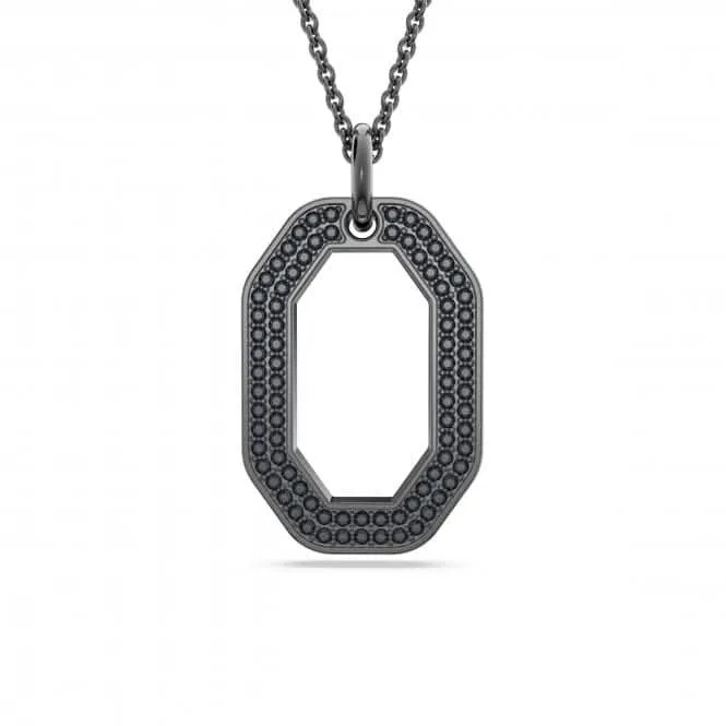 Dextera Ruthenium Plated Black Octagon Pendant 5651703