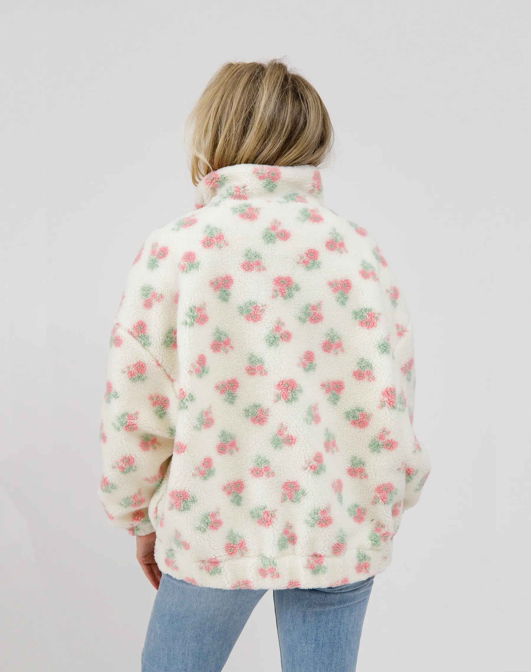 Full Zip Sherpa Jacket - White