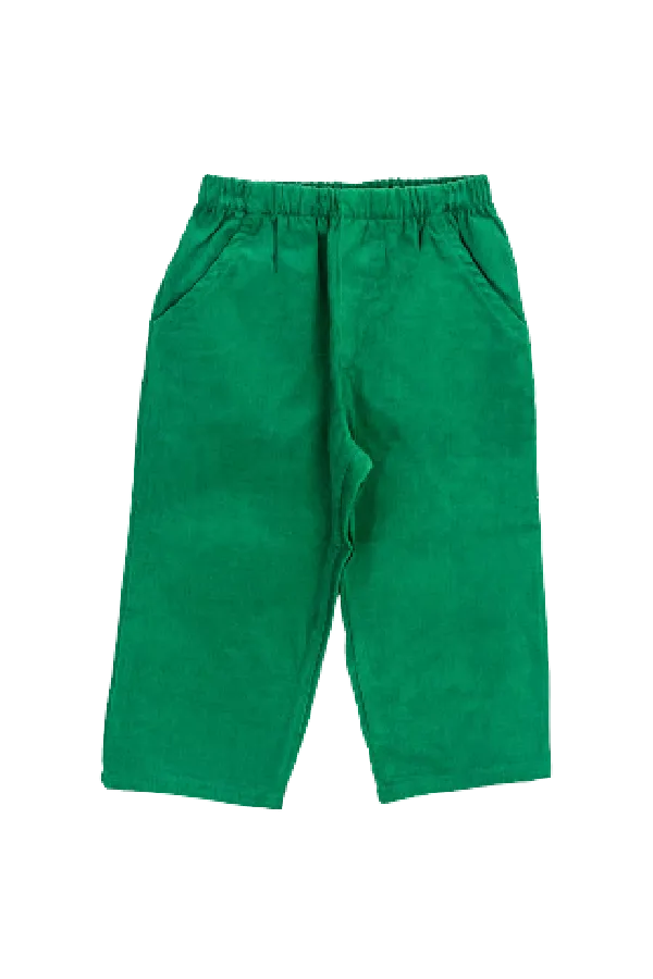 Green Corduroy Elastic Waist Pant