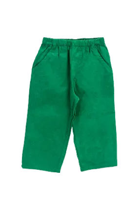 Green Corduroy Elastic Waist Pant