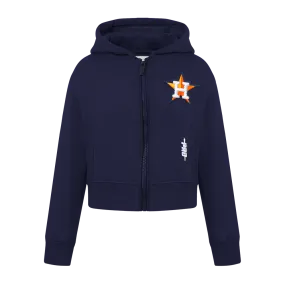 HOUSTON ASTROS CLASSIC LITTLE GIRLS FLC FZ HOODIE (MIDNIGHT NAVY)