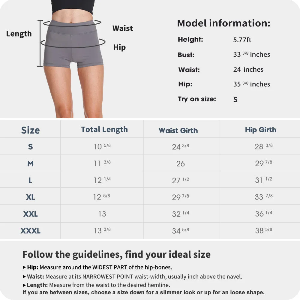 MANCYFIT 3"/8"/13" Biker Shorts for Women High Waist Premium Lycra Yoga Workout Spandex Shorts