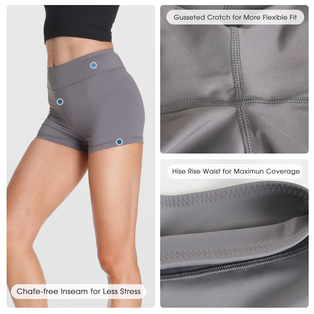 MANCYFIT 3"/8"/13" Biker Shorts for Women High Waist Premium Lycra Yoga Workout Spandex Shorts