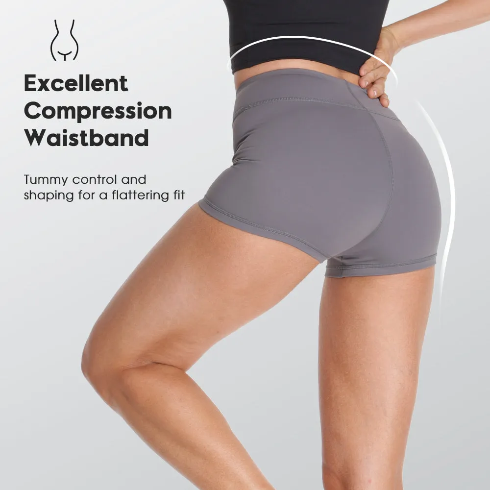 MANCYFIT 3"/8"/13" Biker Shorts for Women High Waist Premium Lycra Yoga Workout Spandex Shorts