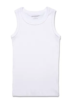 Marquise Cotton Singlet - White