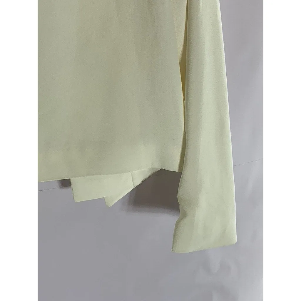 MNG BASIC Women's Cream Hook Open-Front Blazer SZ S