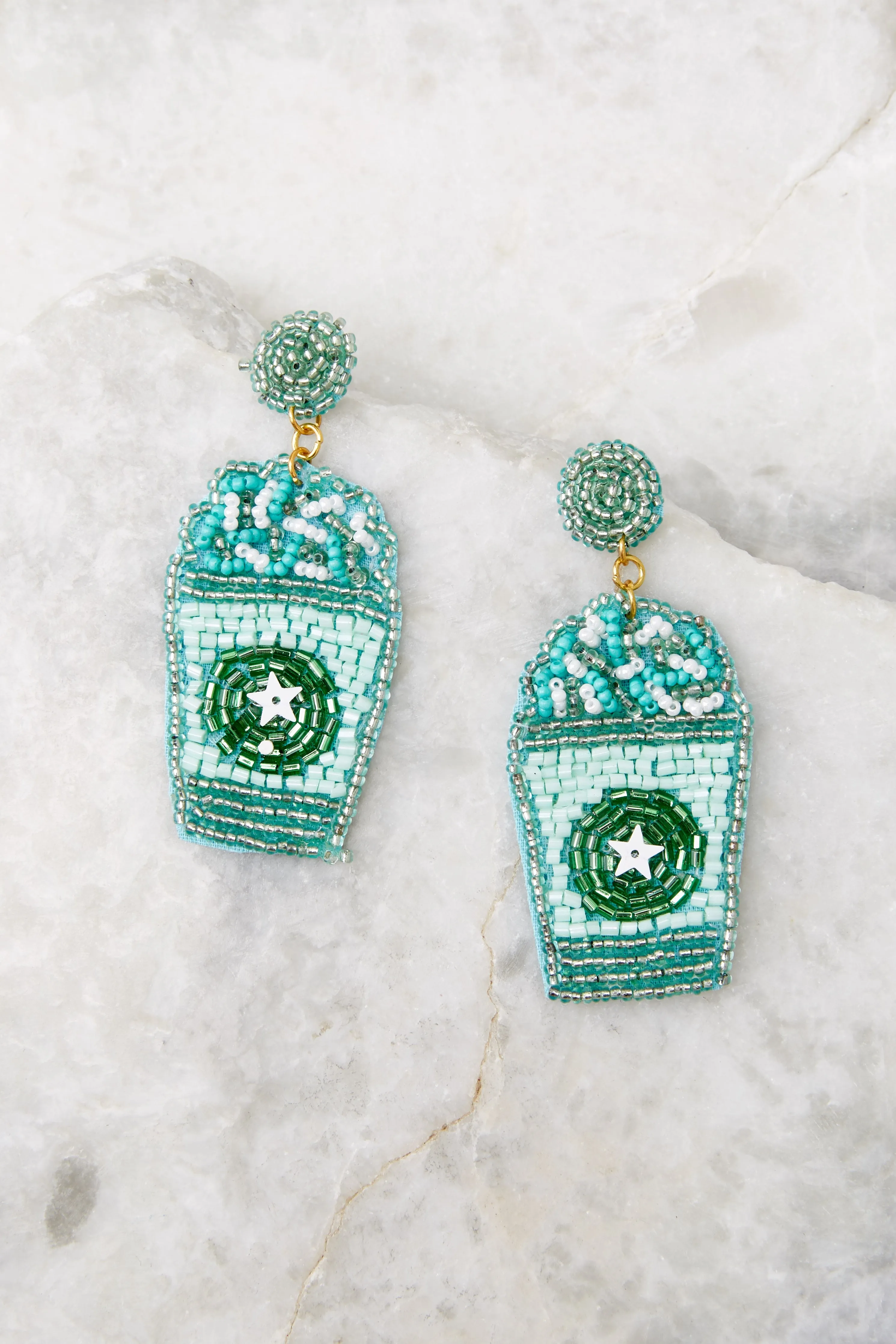 My Go To Green Beaded Earrings