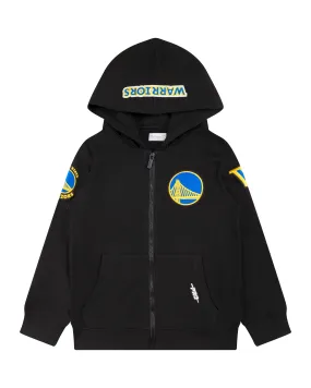 NBA GOLDEN STATE WARRIORS CLASSIC BIG BOYS FLC FZ PO HOODIE (BLACK)