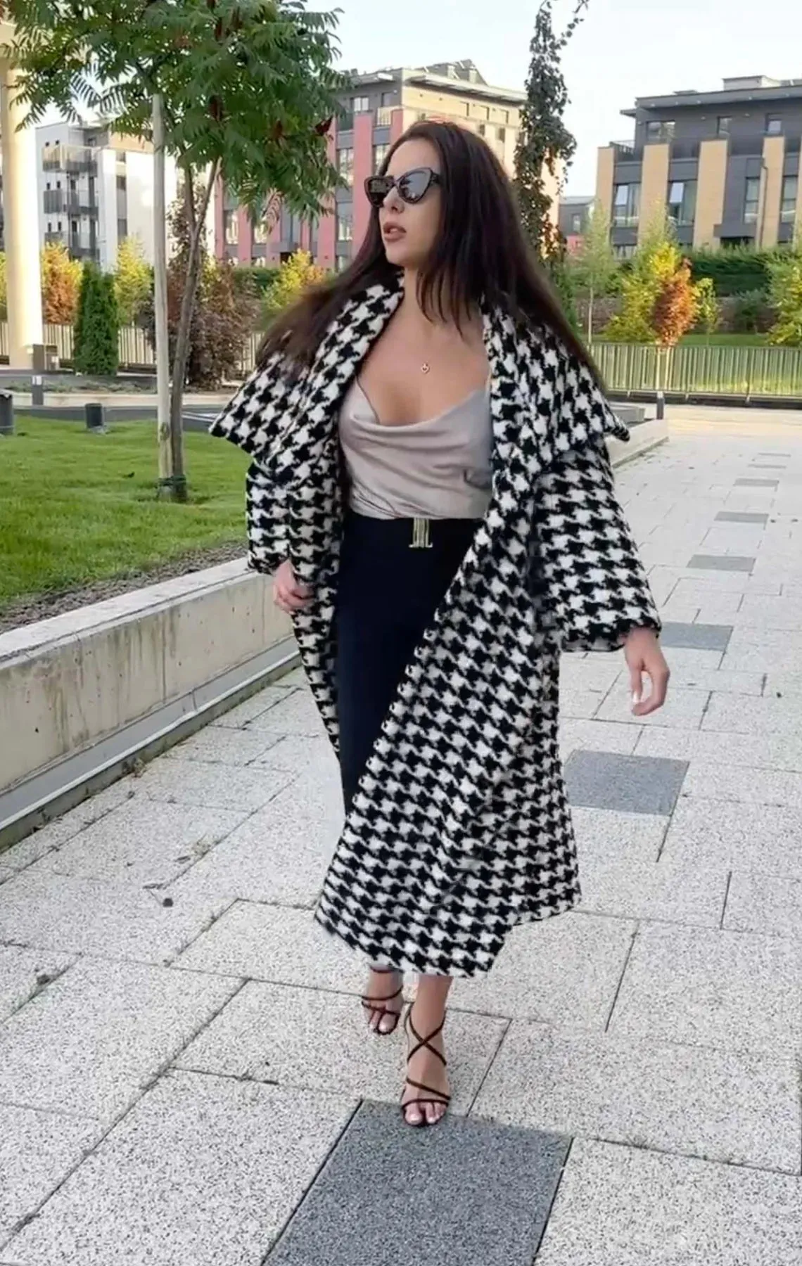 OFELIA Houndstooth Winter Coat ON SALE