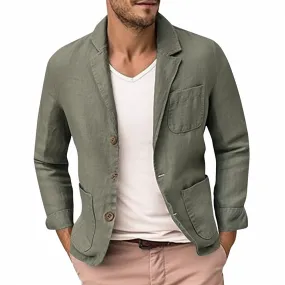 Olive Green Linen Blazer
