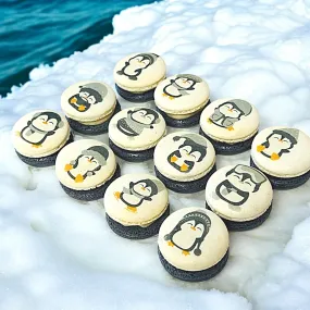 Penguin Winter Macaron Set - Grey and White