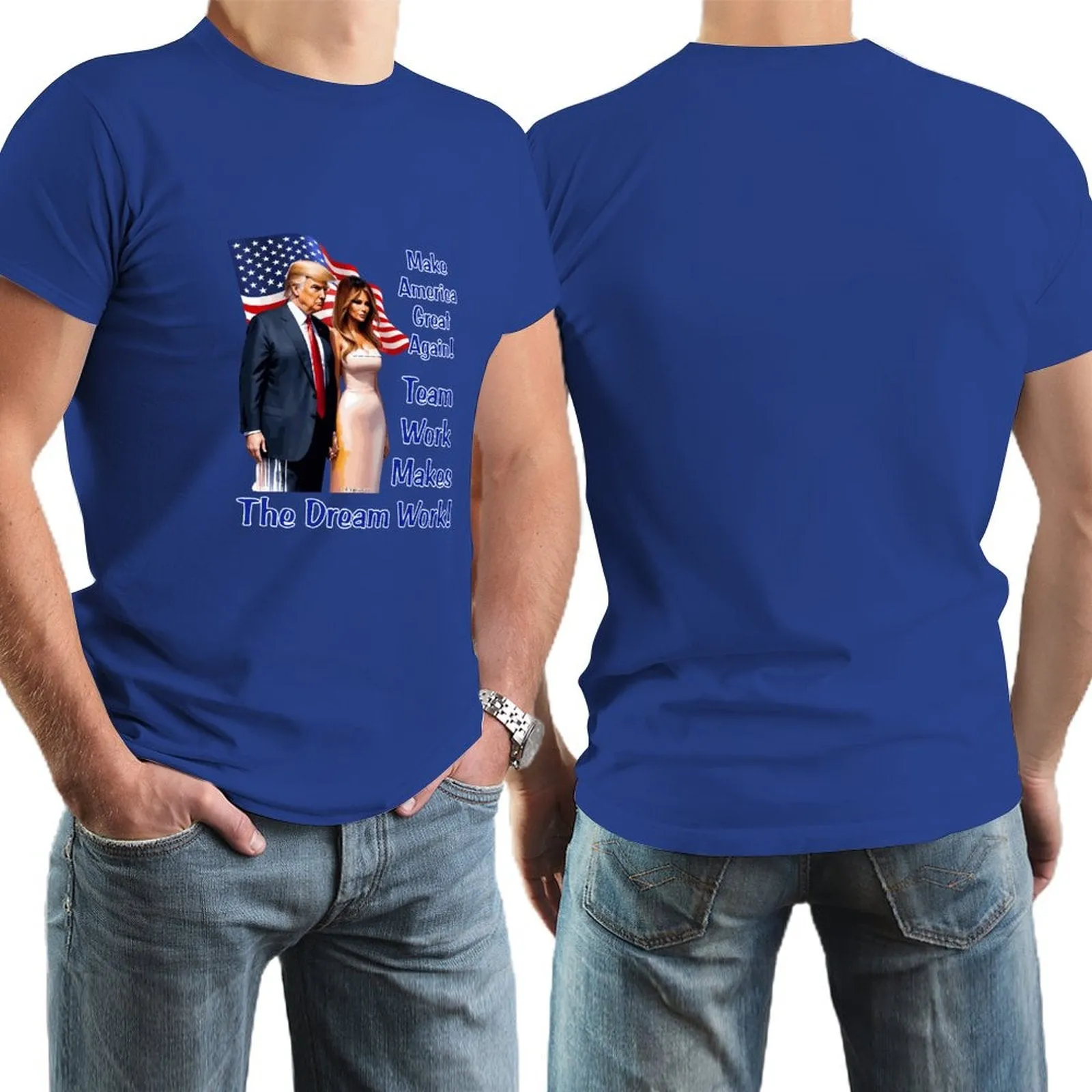 "Team Work makes the Dream work..", Donald Trump, Short Sleeve Cotton T-shirt