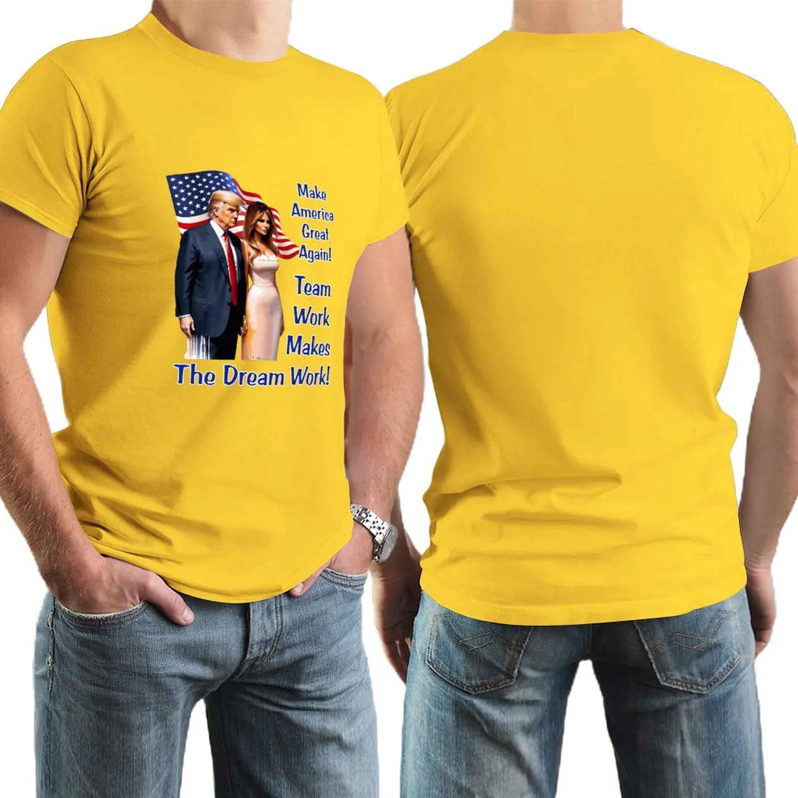 "Team Work makes the Dream work..", Donald Trump, Short Sleeve Cotton T-shirt