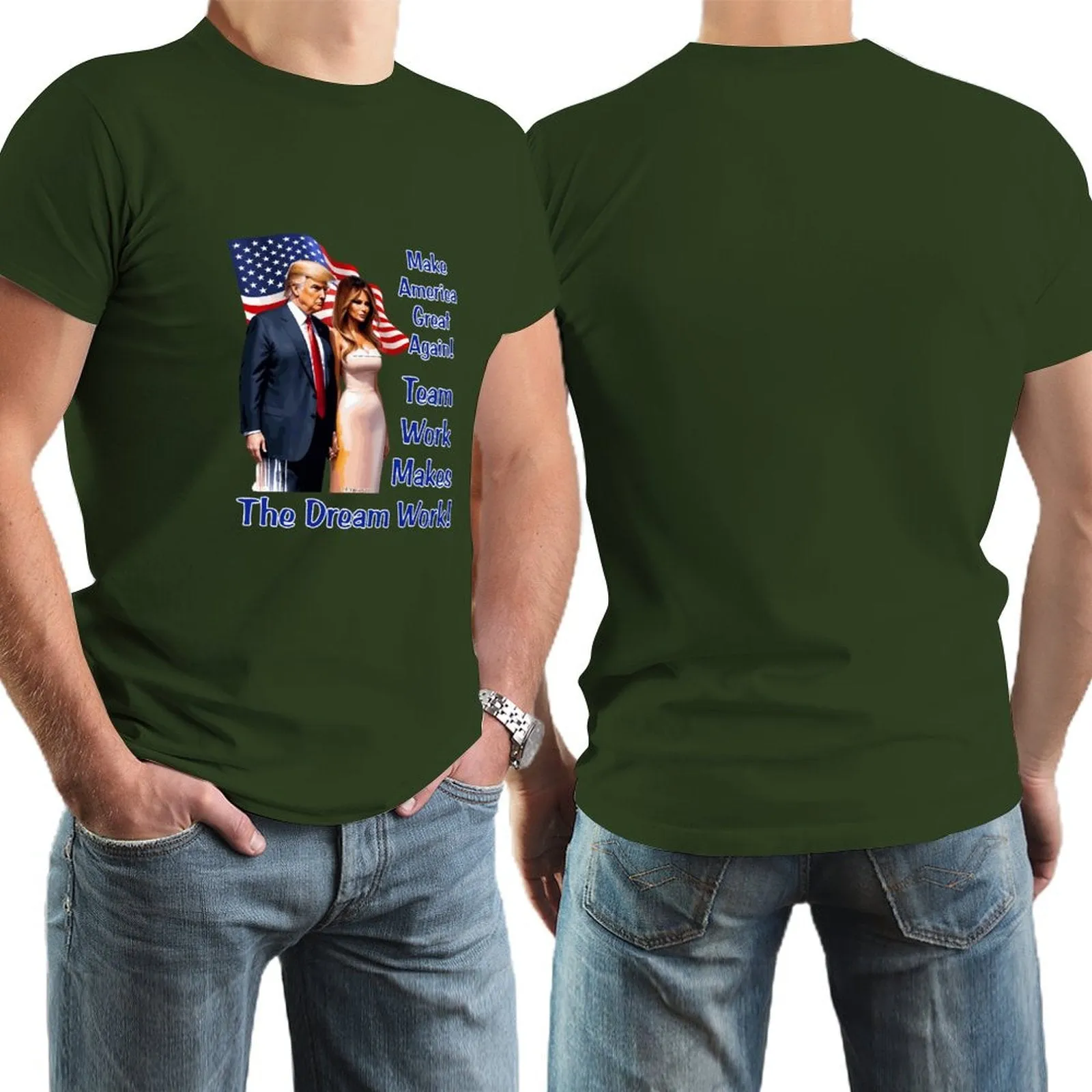 "Team Work makes the Dream work..", Donald Trump, Short Sleeve Cotton T-shirt