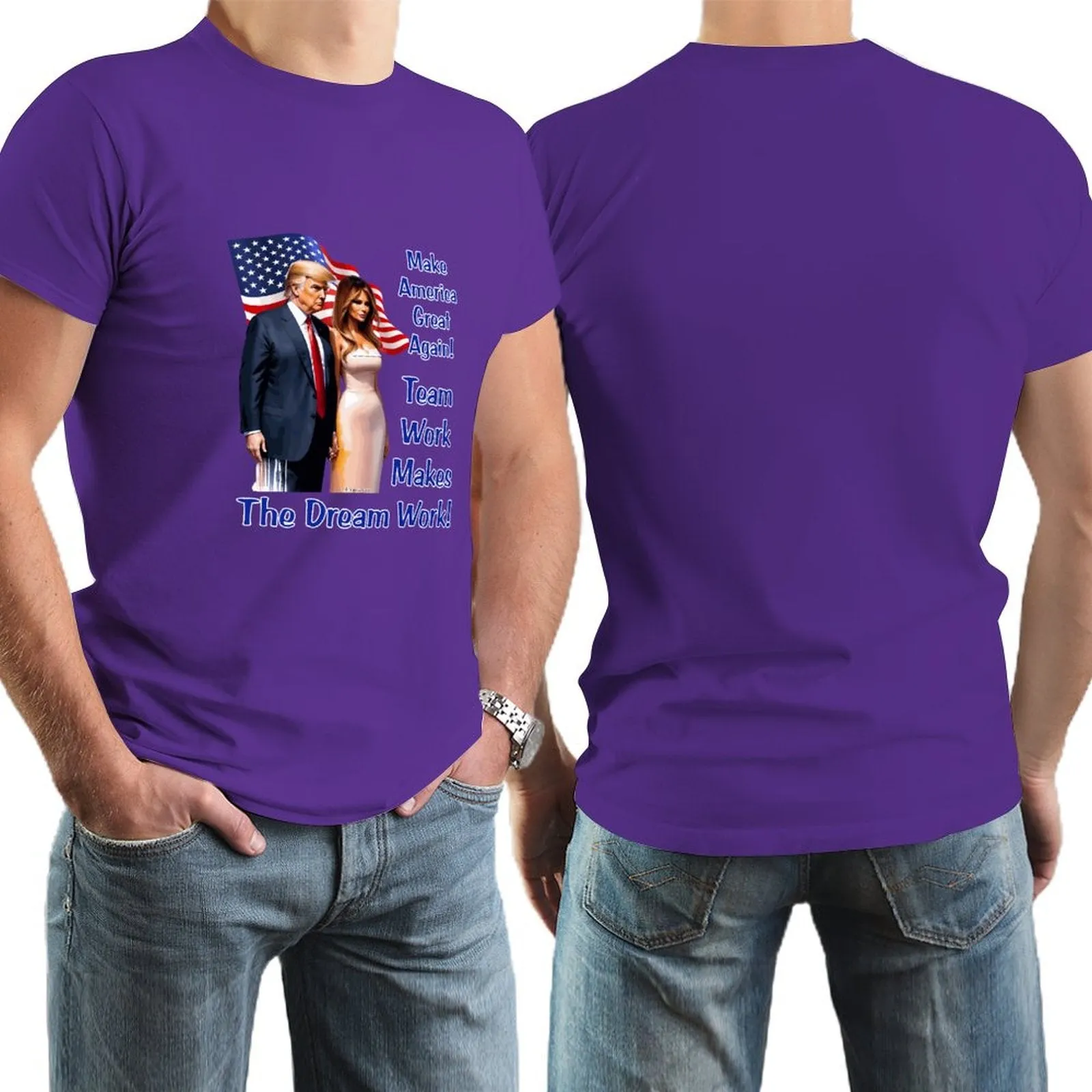 "Team Work makes the Dream work..", Donald Trump, Short Sleeve Cotton T-shirt