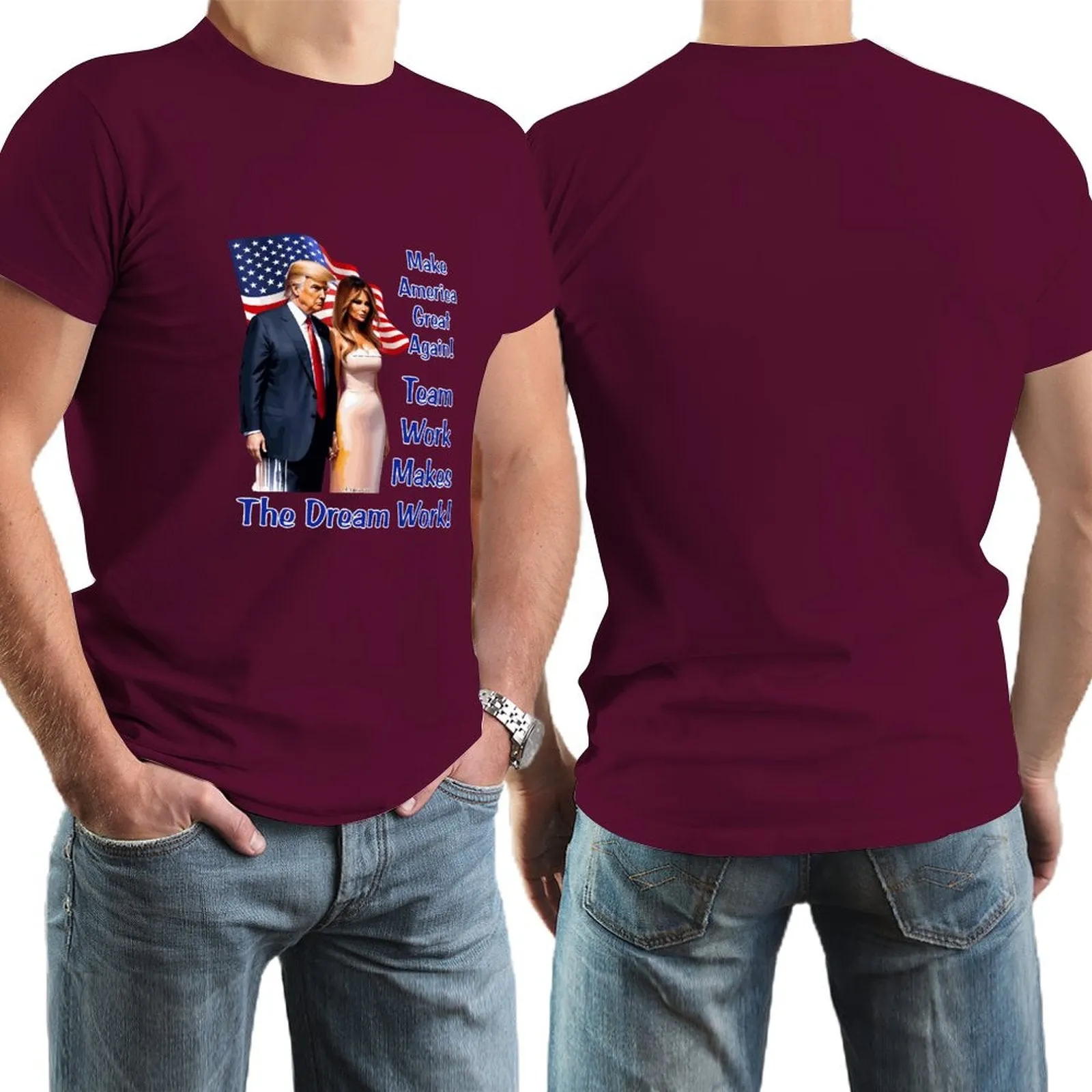 "Team Work makes the Dream work..", Donald Trump, Short Sleeve Cotton T-shirt