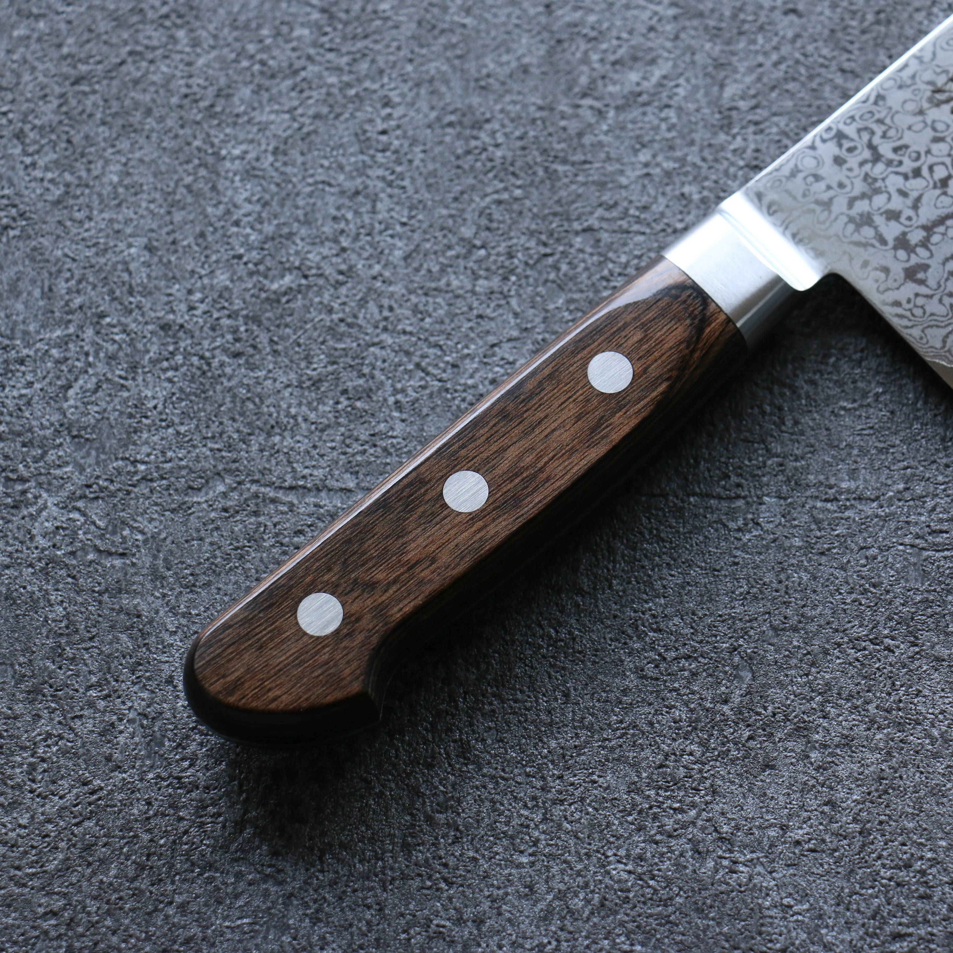 Seisuke VG10 33 Layer Damascus Nakiri 165mm Brown Pakka wood Handle