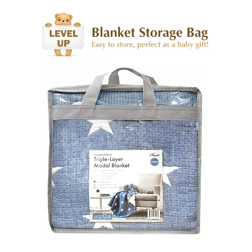 Triple Layer Modal Baby Blanket in Blue