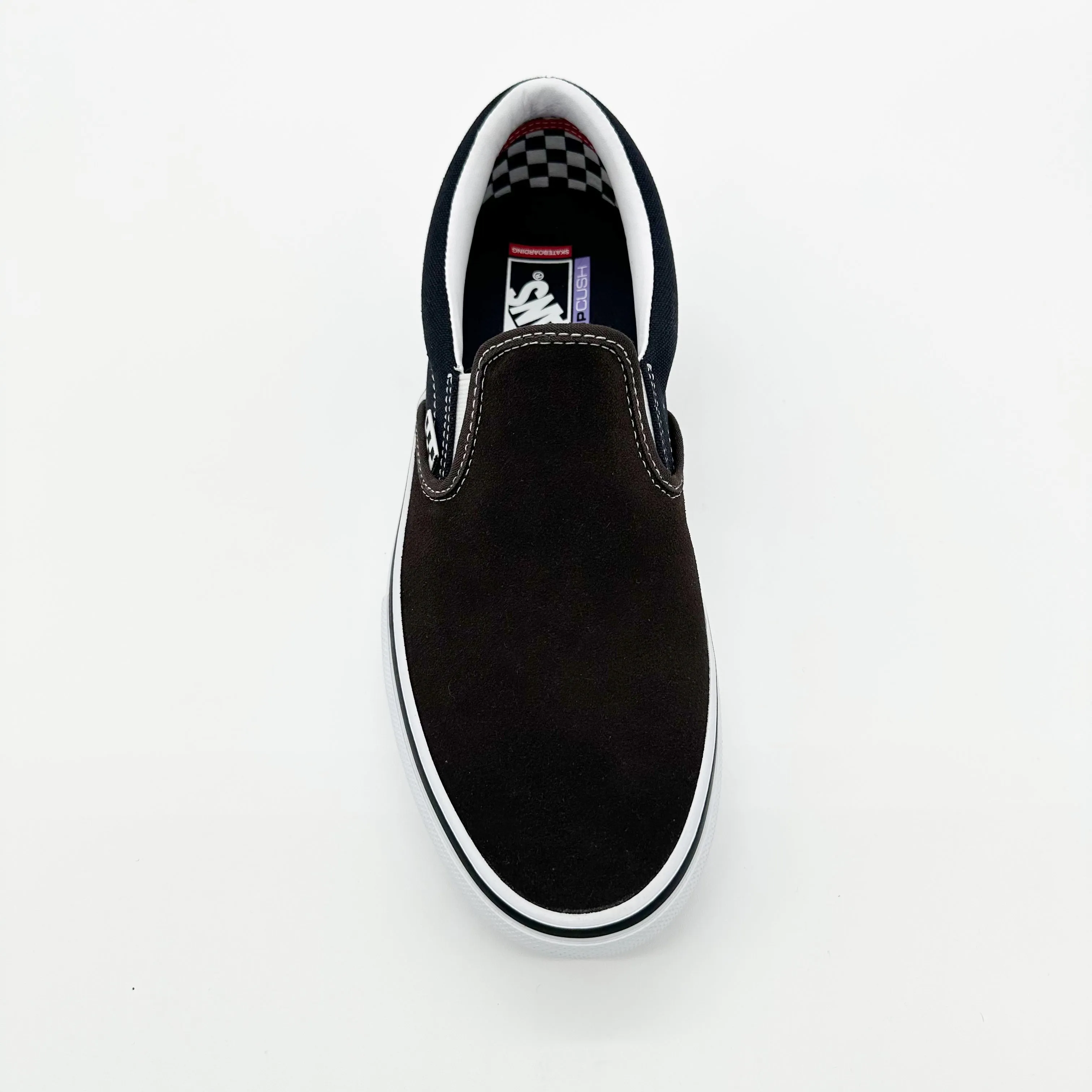 Vans Skate Slip-On Shoes-Dark Brown/Navy