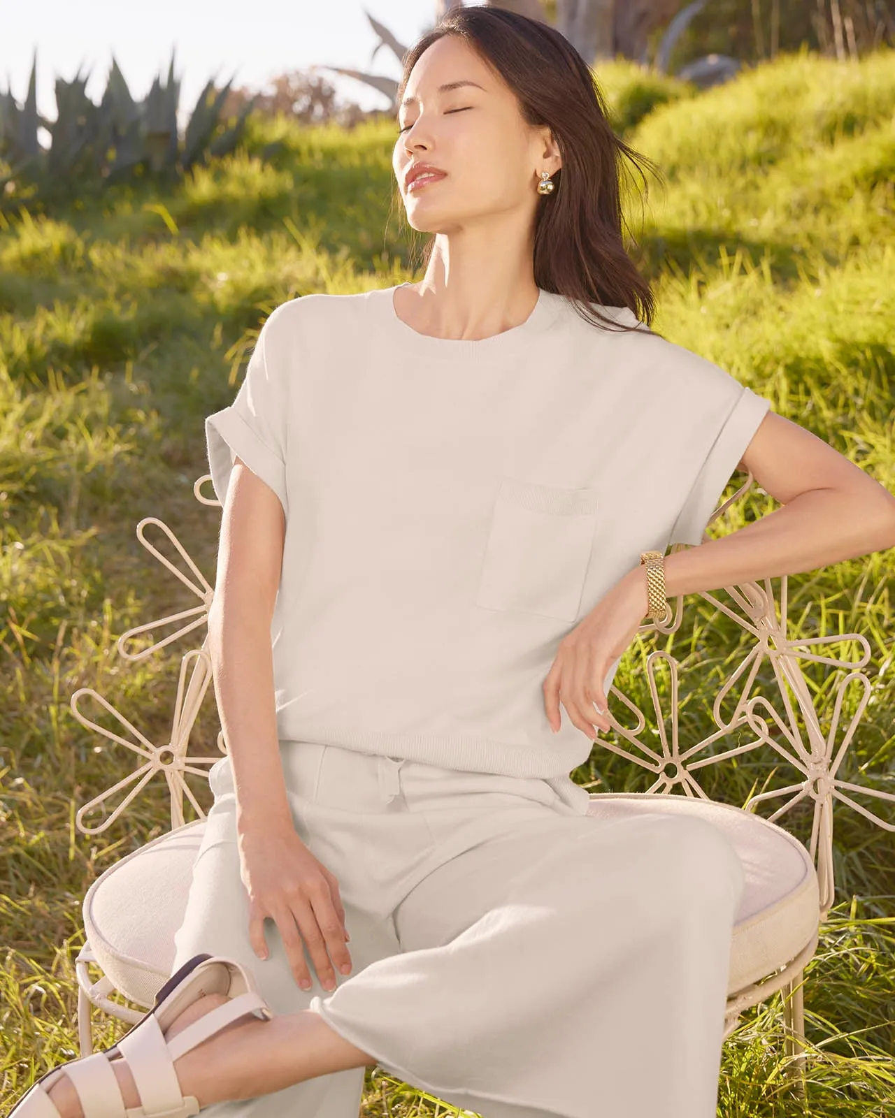Veronica Short Sleeve Pocket Sweater