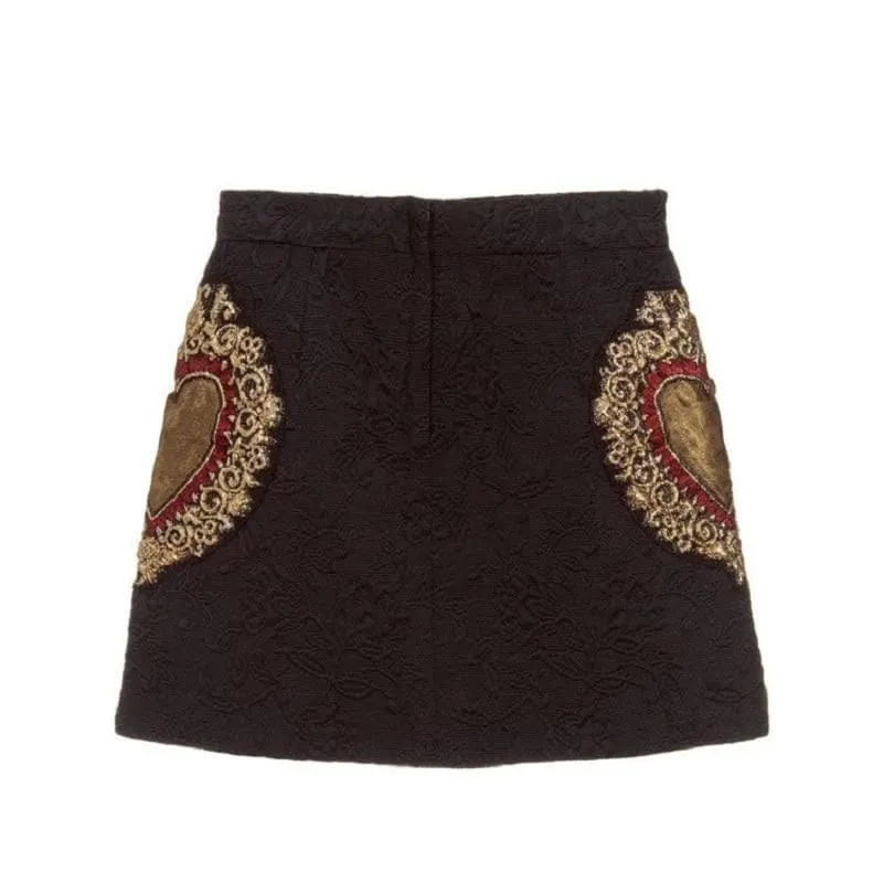 VINTAGE HEART SKIRT EMBROIDERY