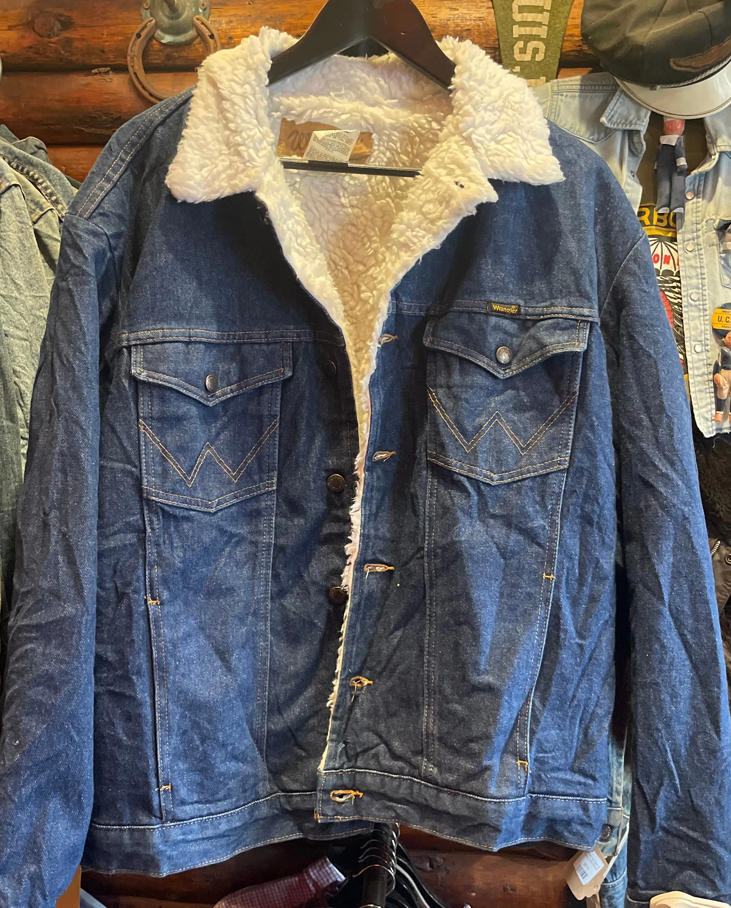 Vintage Sherpa Lined Wrangler 80s Denim, XL