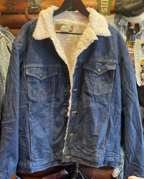 Vintage Sherpa Lined Wrangler 80s Denim, XL