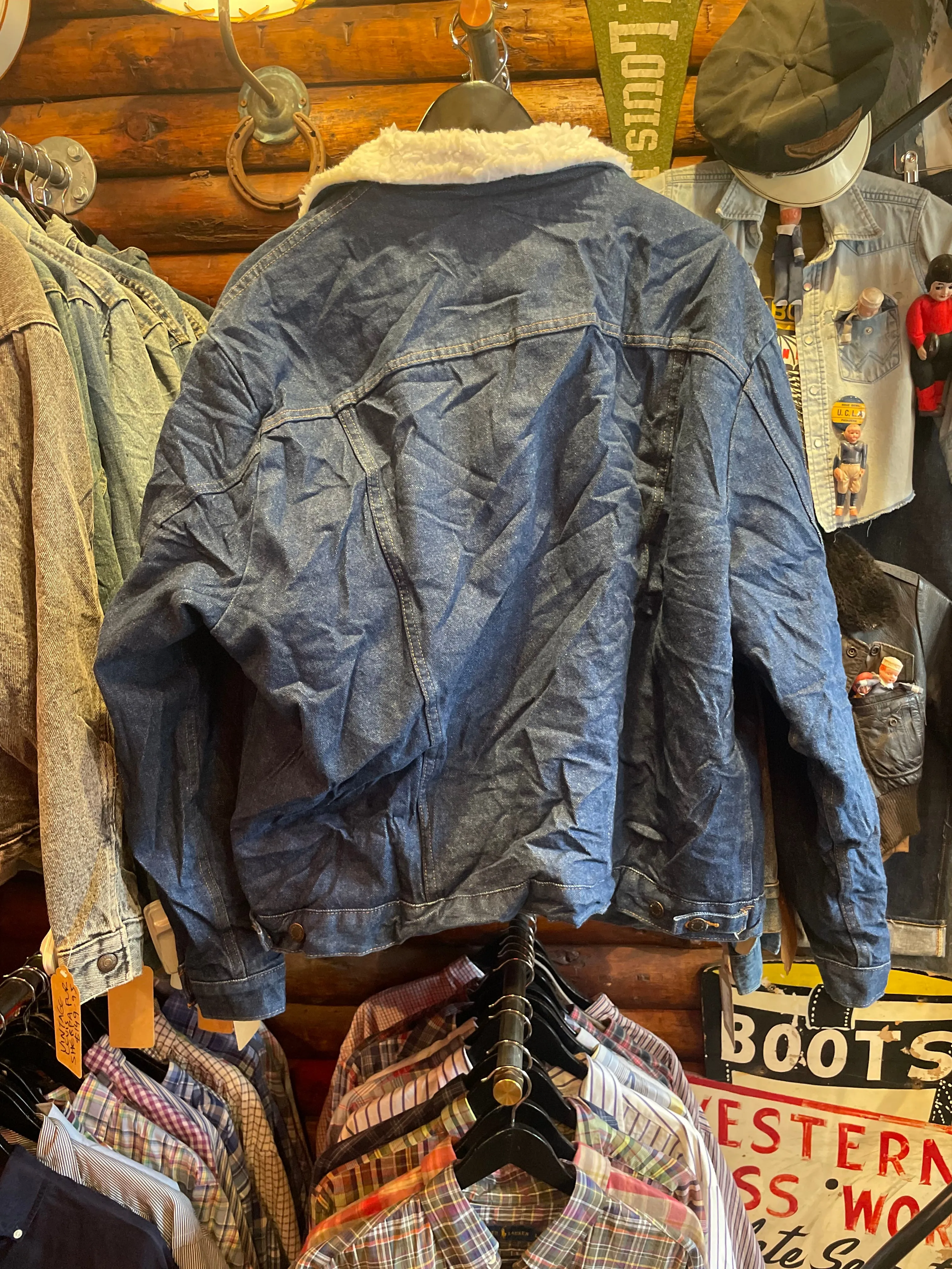 Vintage Sherpa Lined Wrangler 80s Denim, XL
