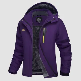 Warm Women's Waterproof Fleece Lined Ski Jacket with Hood – Perfect for Winter Activities