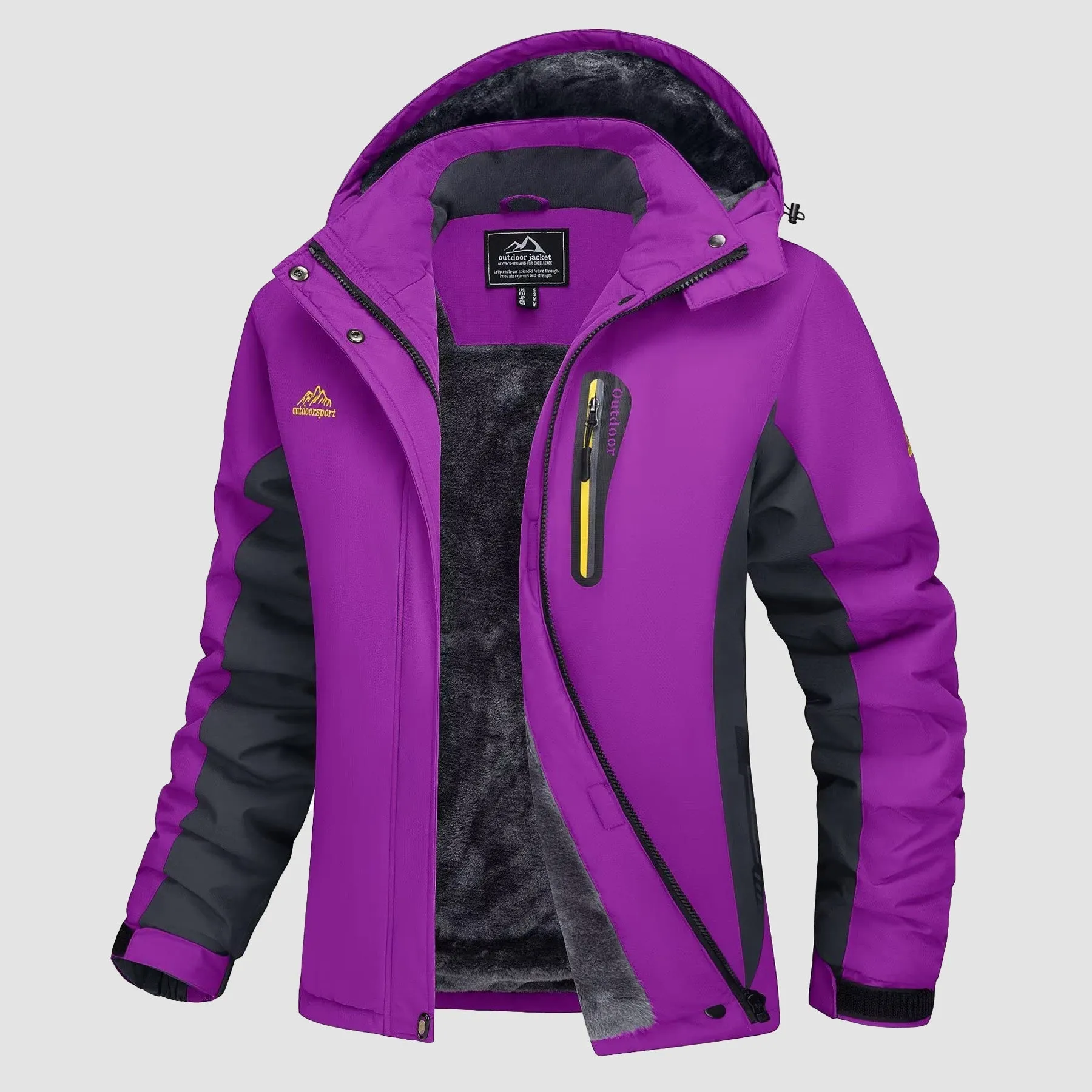 Warm Women's Waterproof Fleece Lined Ski Jacket with Hood – Perfect for Winter Activities