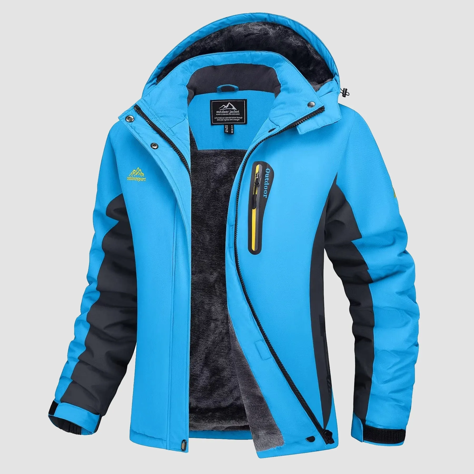 Warm Women's Waterproof Fleece Lined Ski Jacket with Hood – Perfect for Winter Activities