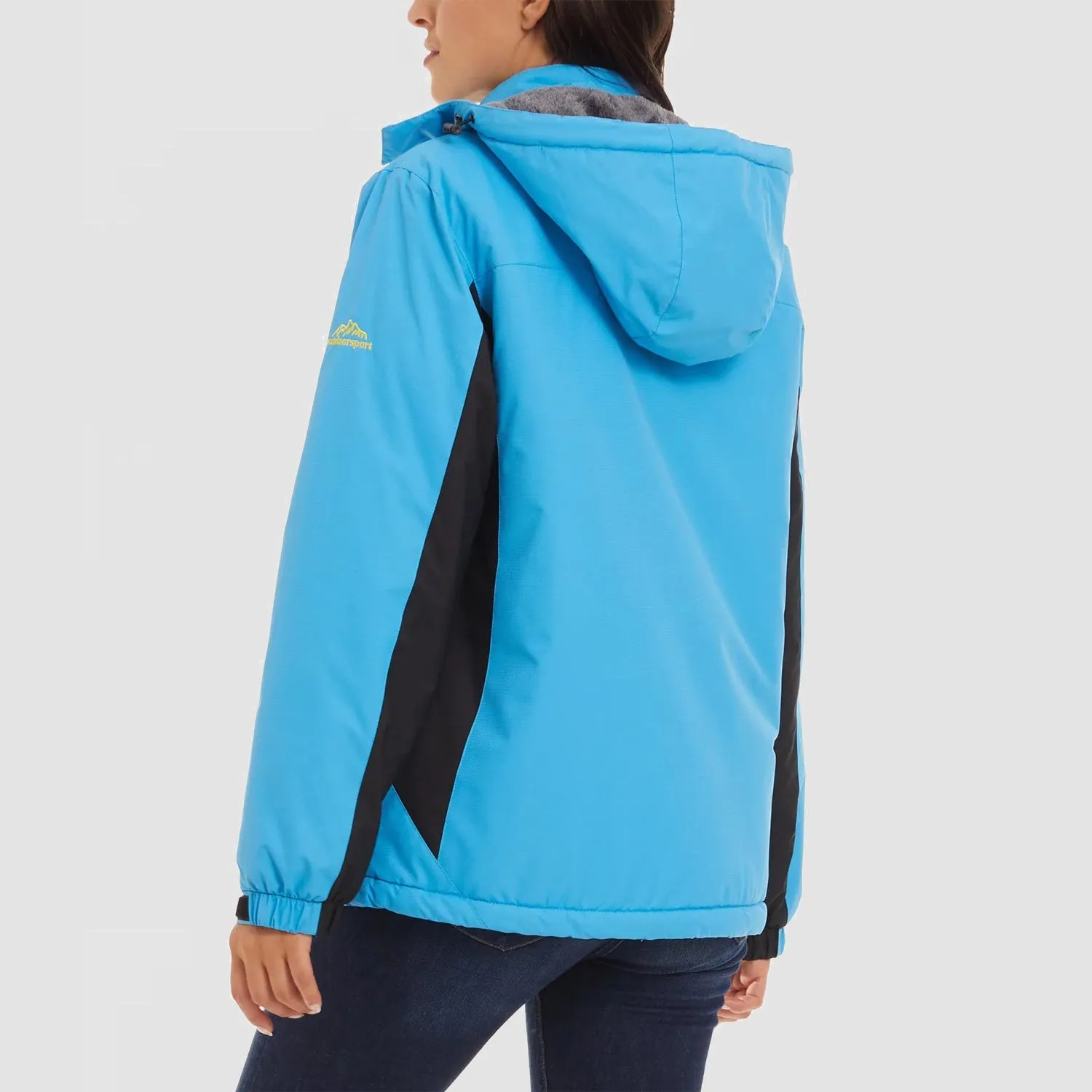 Warm Women's Waterproof Fleece Lined Ski Jacket with Hood – Perfect for Winter Activities