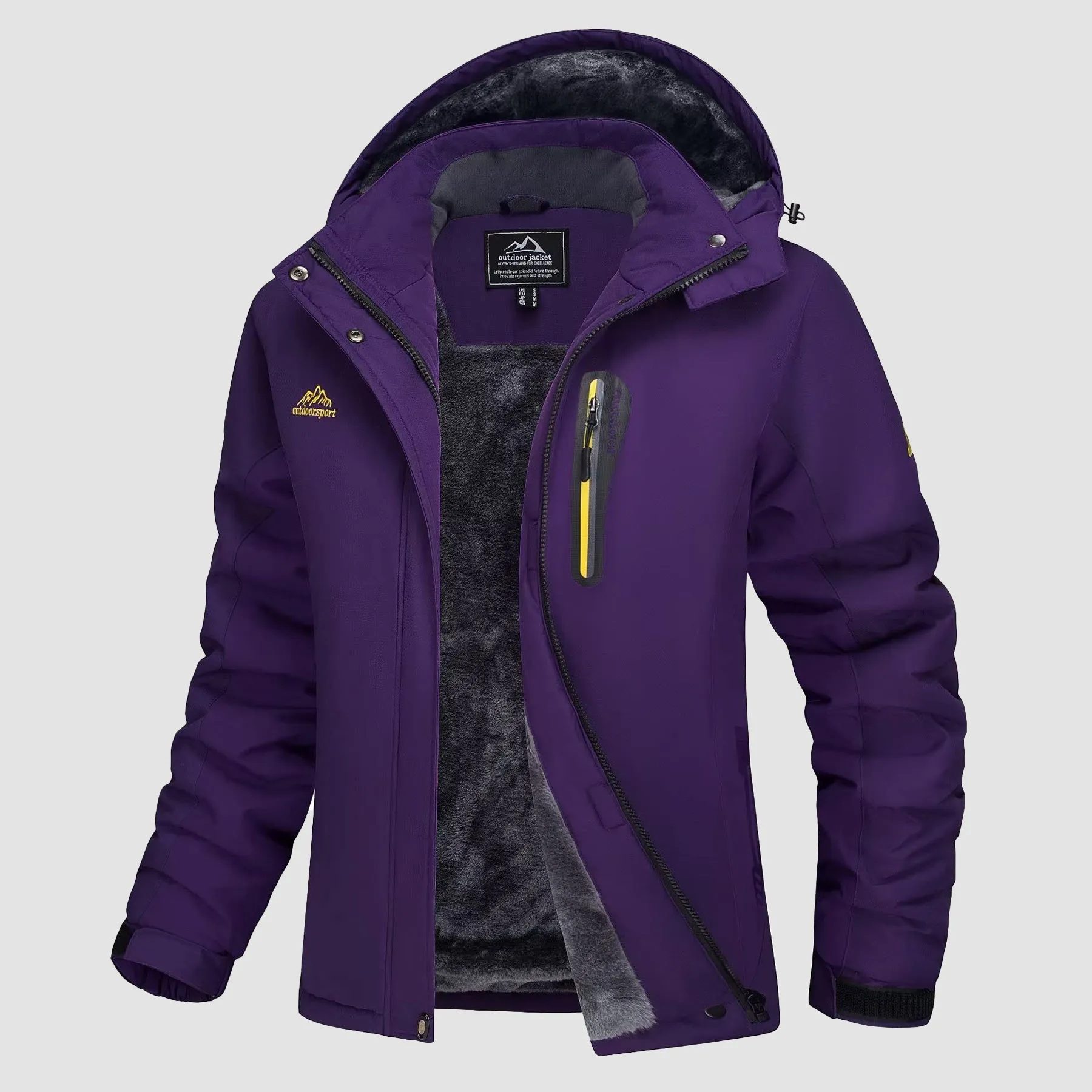Warm Women's Waterproof Fleece Lined Ski Jacket with Hood – Perfect for Winter Activities