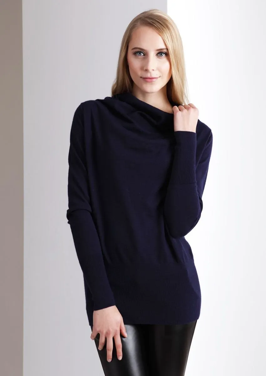 women's cowl neck fine cashmere sweate pullover