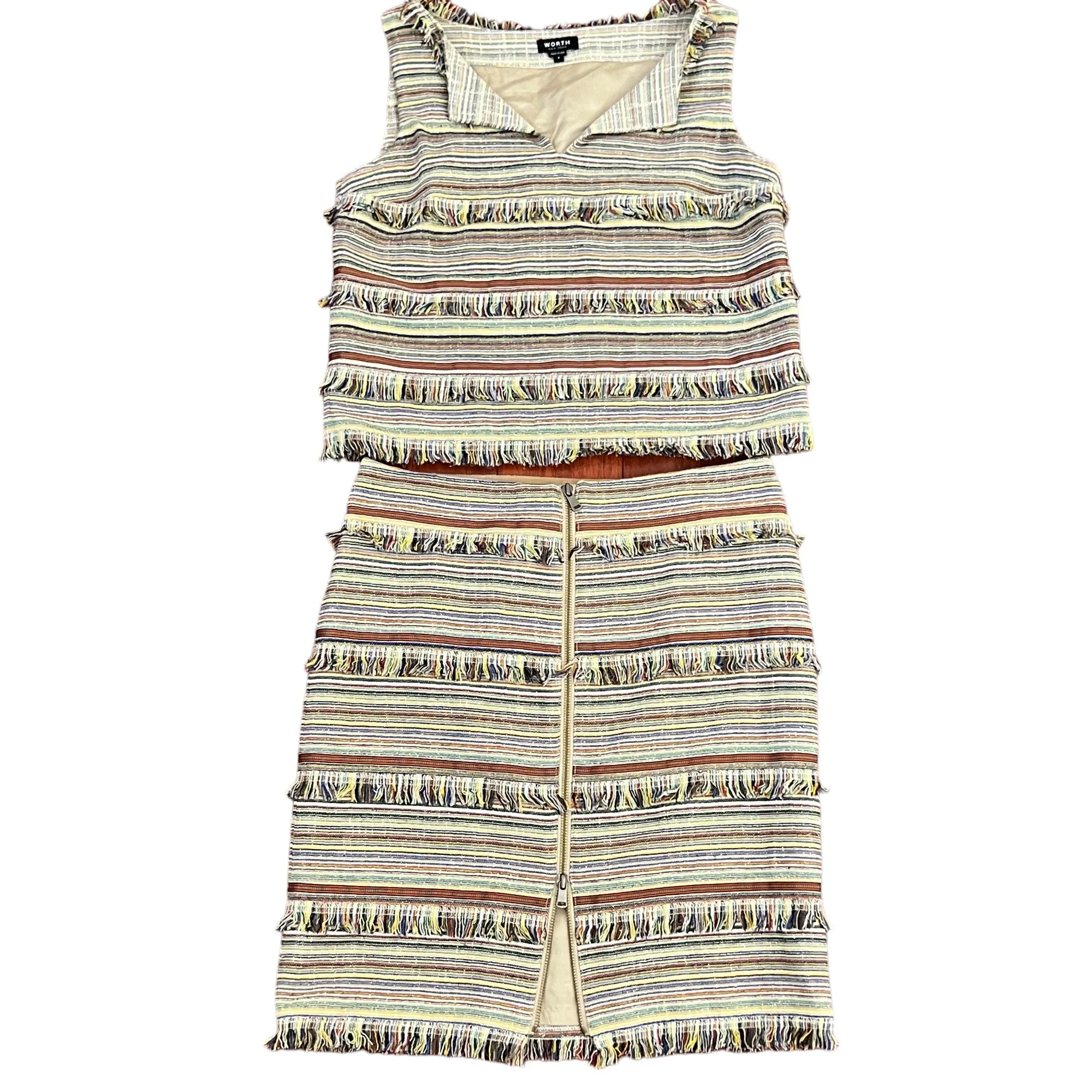 Worth Sleeveless 2Pc Skirt & Sleeveless Top Set Size Medium