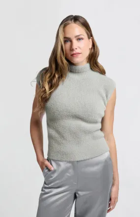 YAYA FLUFFY SLEEVELESS SWEATER FORMAL GREY